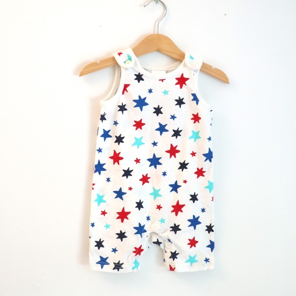 Hanna Andersson Baby Button Shoulder Tank Romper / 6-12M - Picture 1 of 5